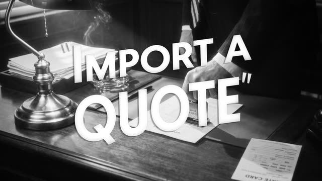 Import a Quote — Drop in a supplier PDF, Excel or CSV and it matches the lines to your open quote.